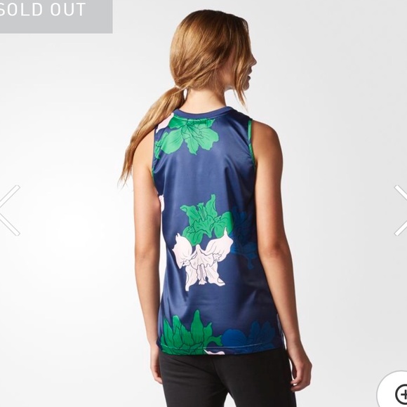ADIDAS worn once tank large flowers street chique - Picture 3 of 8